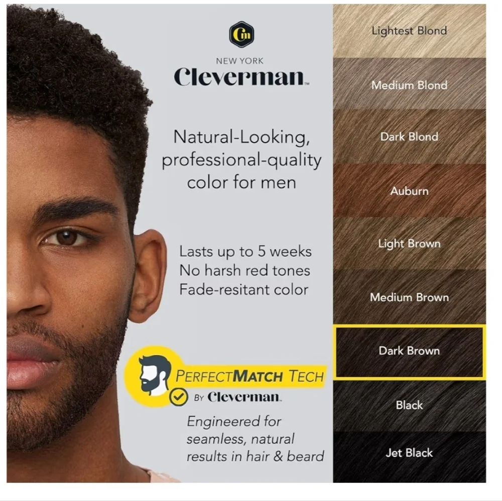 Dark Brown Beard & Hair Dye Kit
